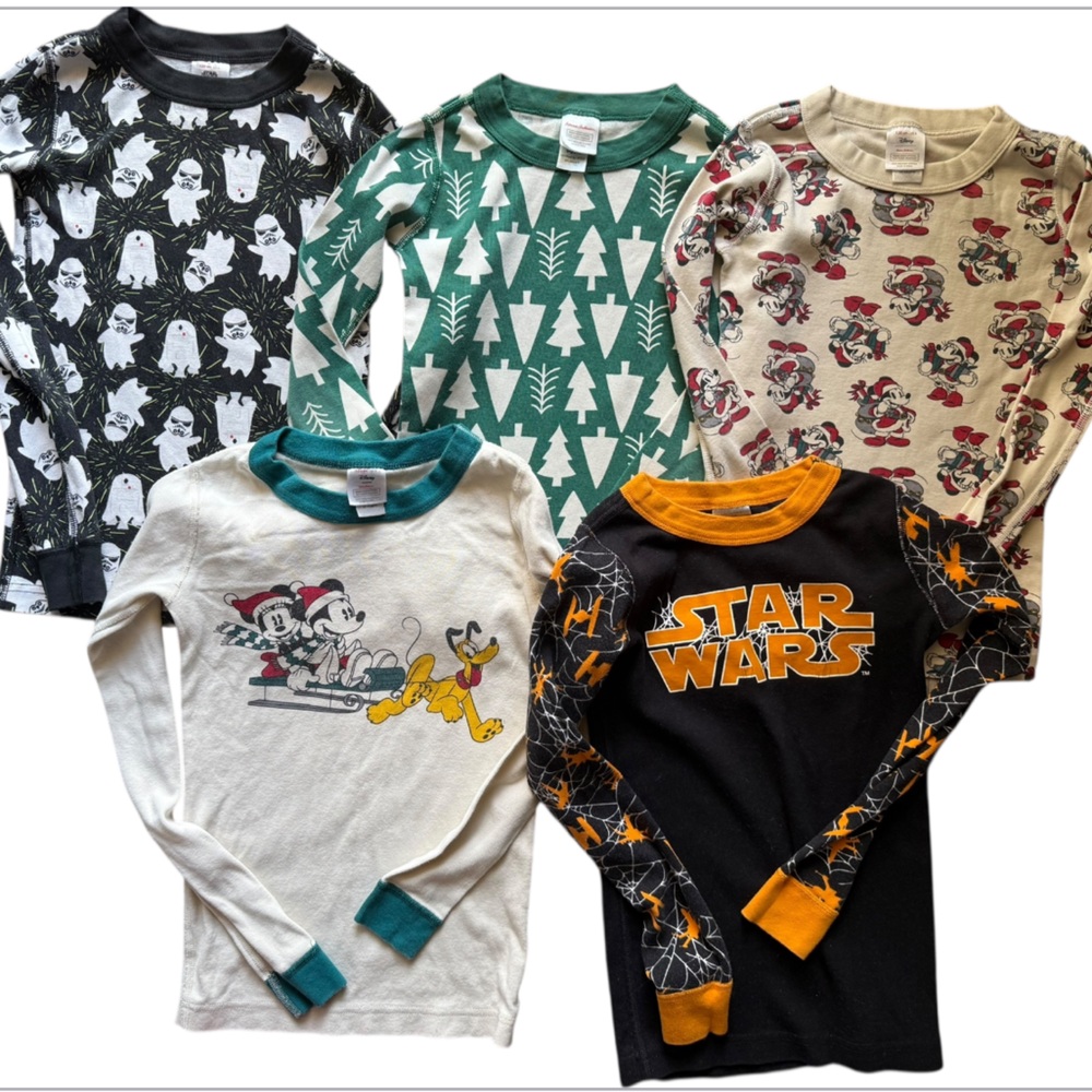 Hanna Andersson unisex Long Sleeve Pajama Top Bundle in Organic Cotton Size 8